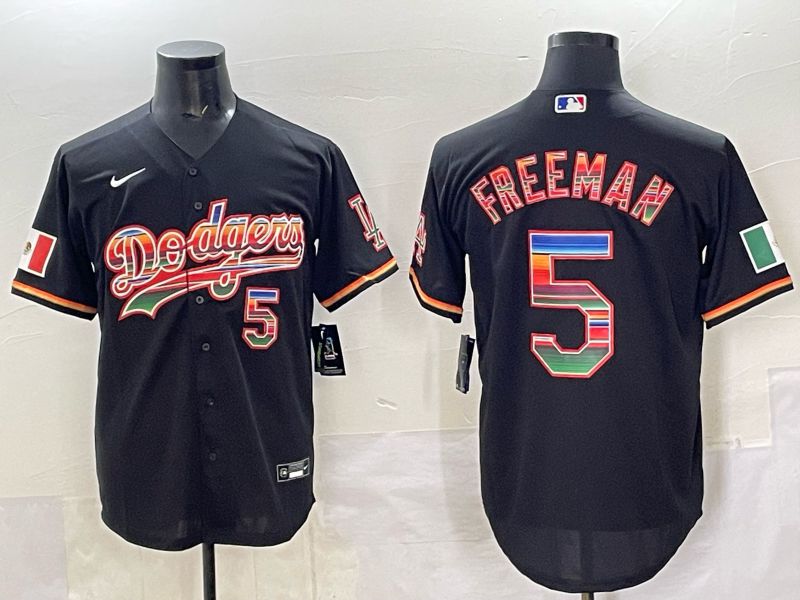 Men 2025 Los Angeles Dodgers #5 Freeman Black Nike MLB Jersey style 001->los angeles dodgers->MLB Jersey